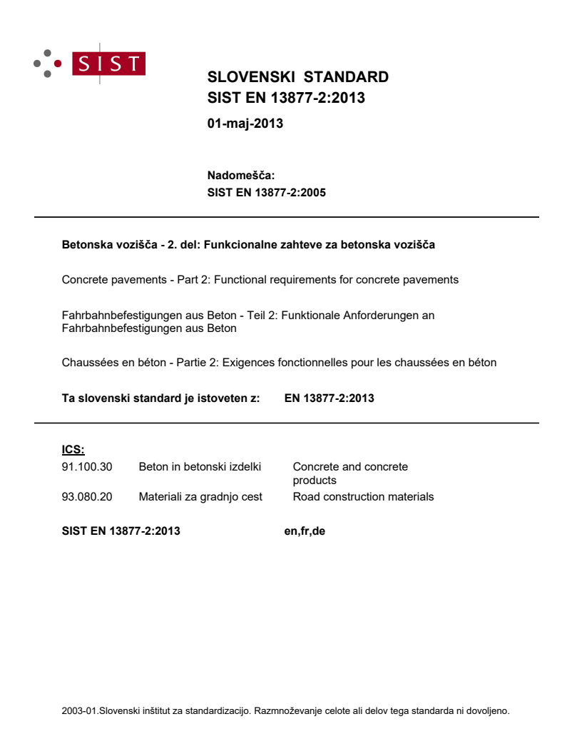 EN 13877-2:2013 EN 13877-2:2013 - Page 1 preview