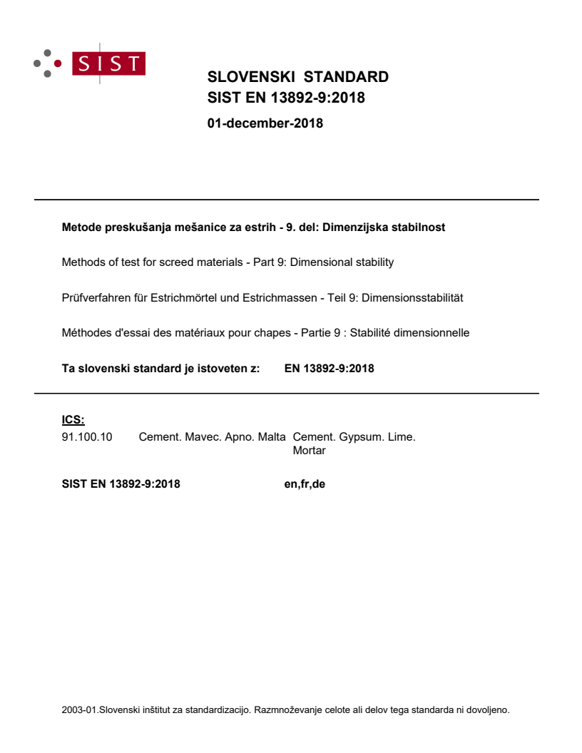 EN 13892-9:2018 EN 13892-9:2018 - Page 1 preview