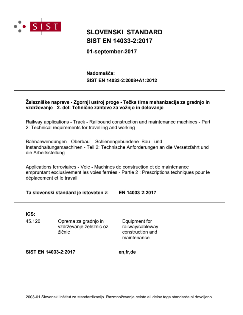 EN 14033-2:2017 EN 14033-2:2017 - BARVE - Page 1 preview