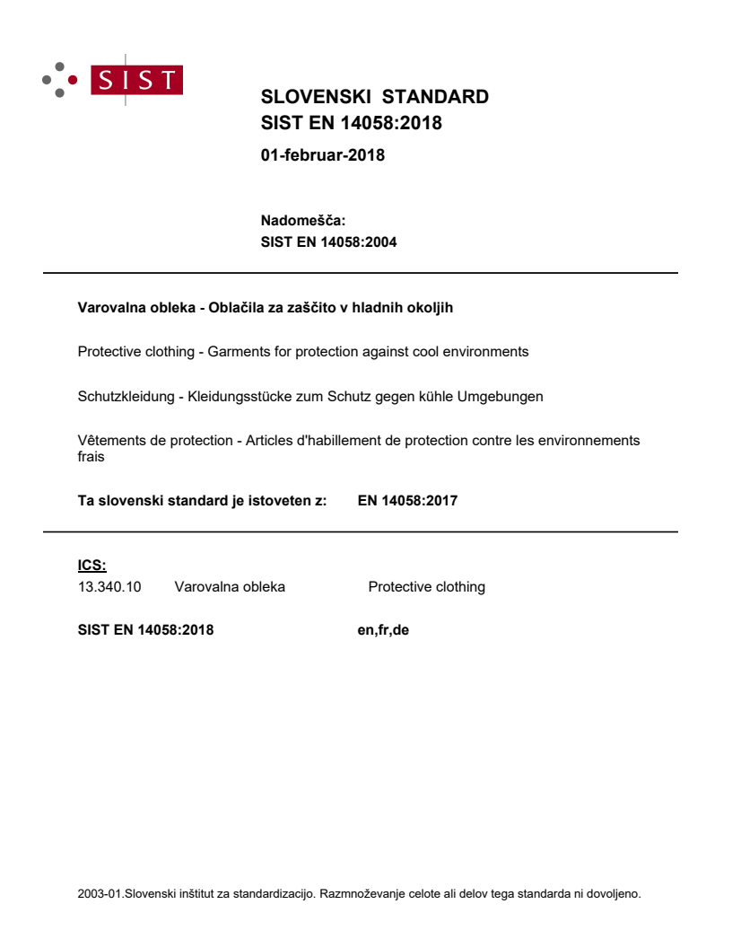 EN 14058:2017 EN 14058:2018 - Page 1 preview