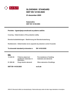 EN 14135:2025 - Page 1 preview