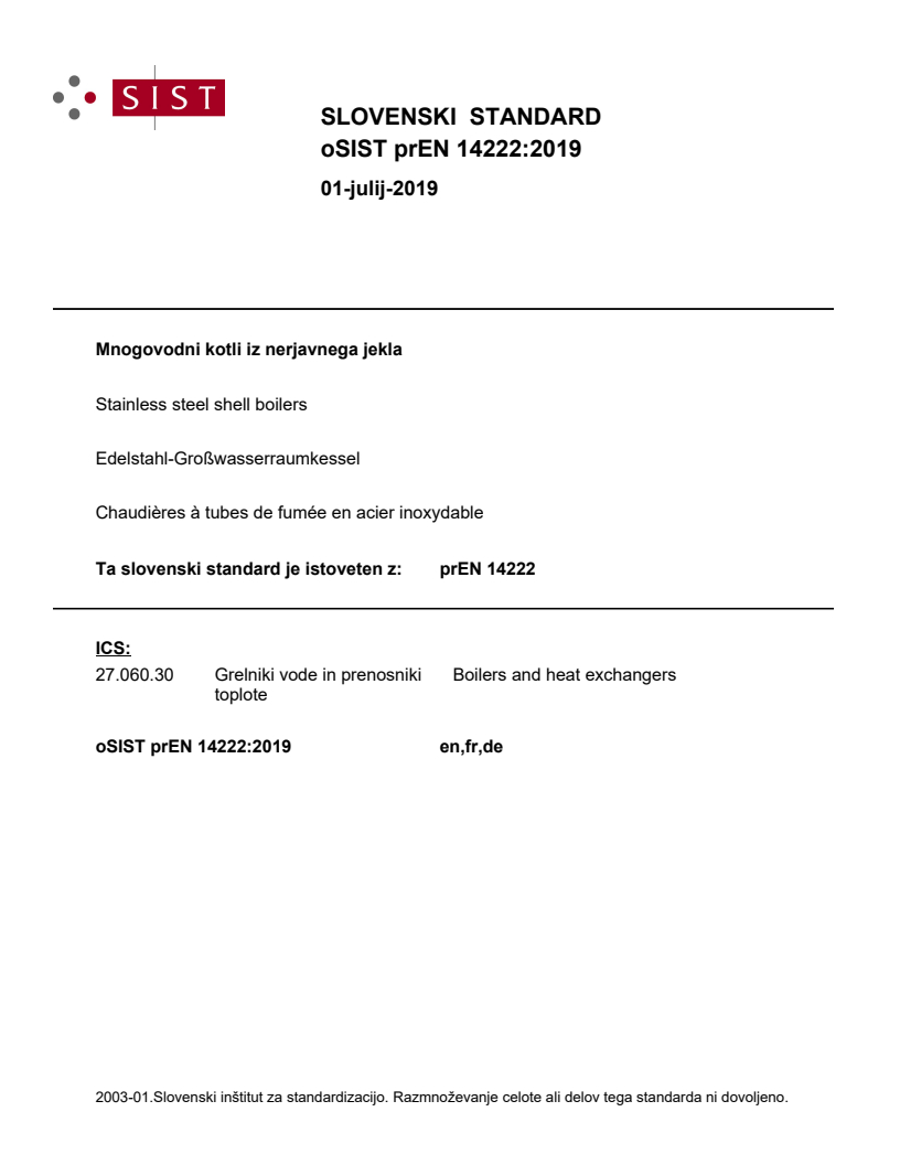 prEN 14222:2019