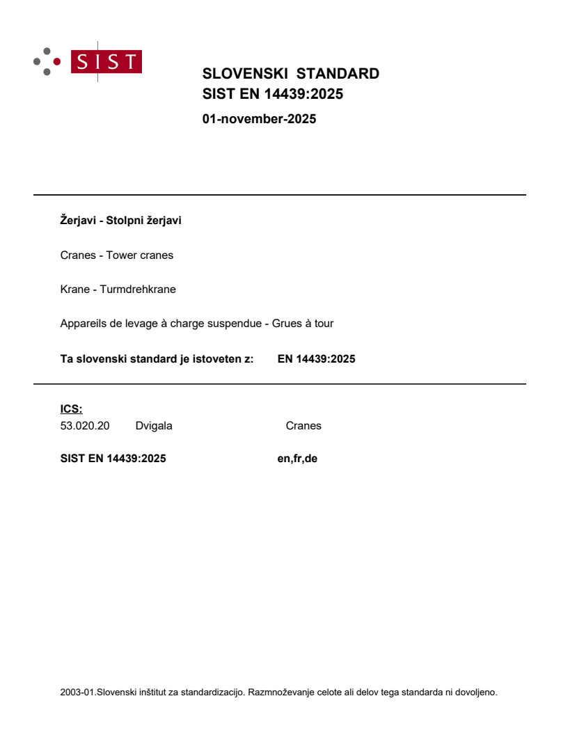 SIST EN 14439:2025 - BARVE