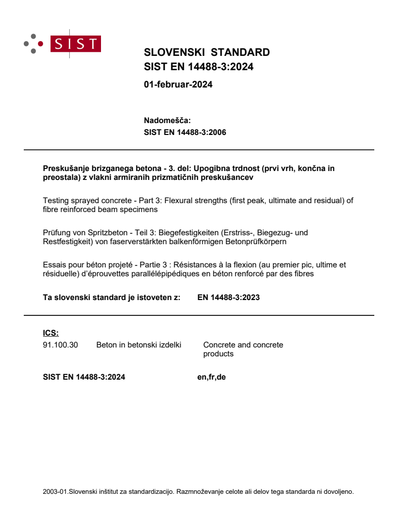 EN 14488-3:2023 EN 14488-3:2024 - Page 1 preview