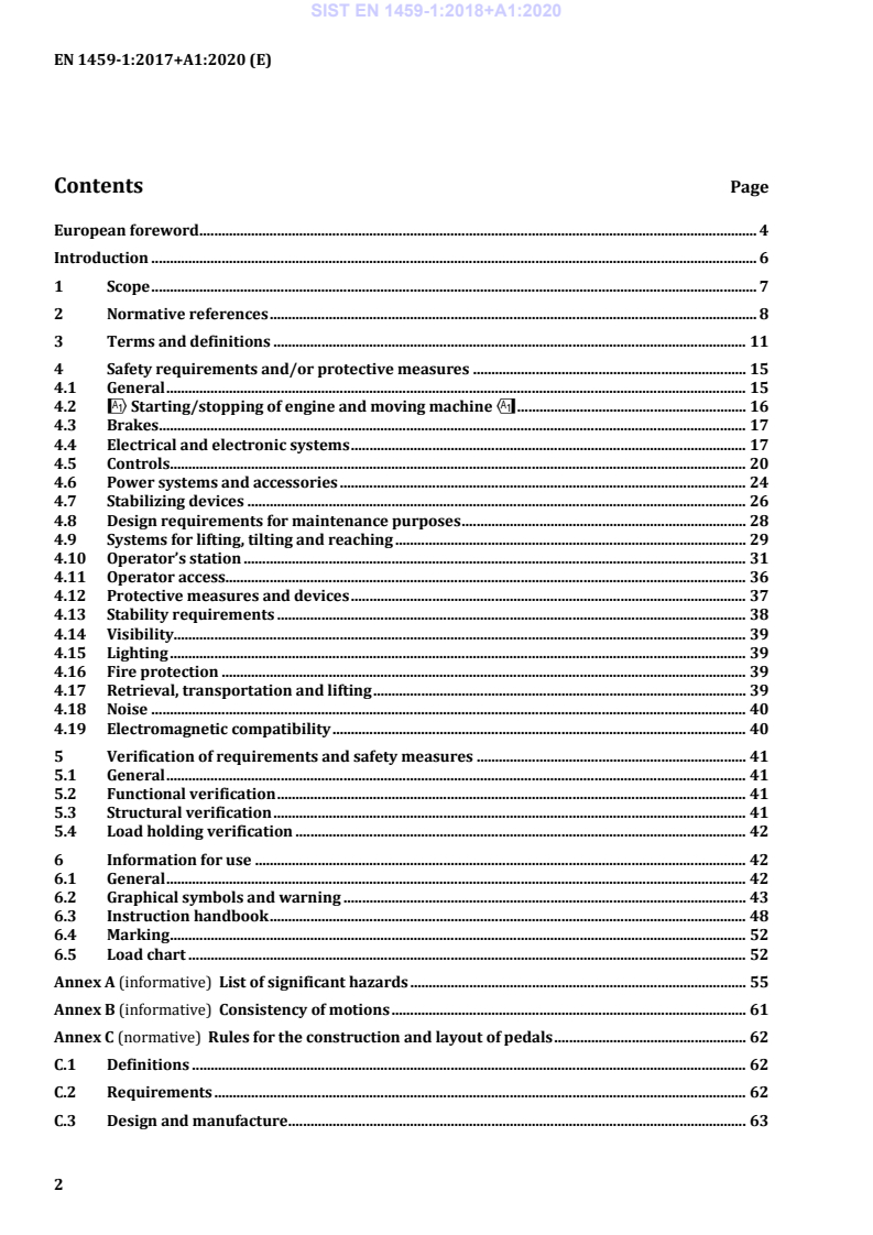 EN 1459-1:2017+A1:2020 EN 1459-1:2018+A1:2020 - Page 4 preview