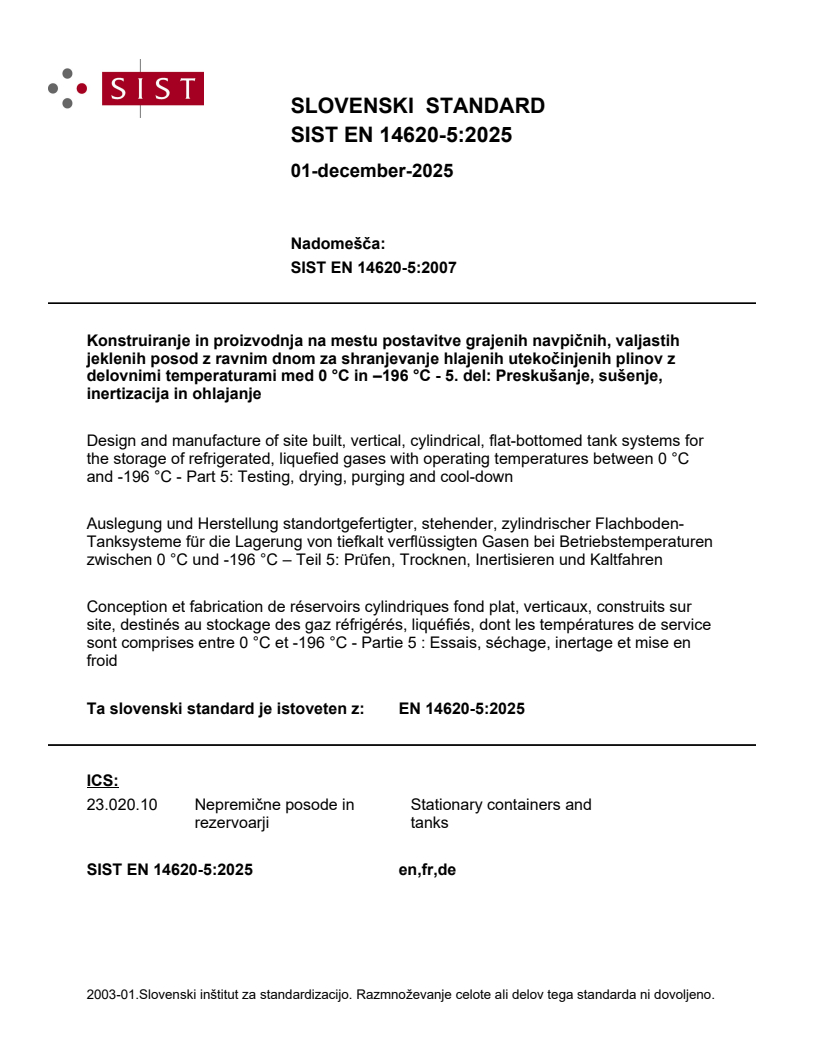 SIST EN 14620-5:2025 SIST EN 14620-5:2025