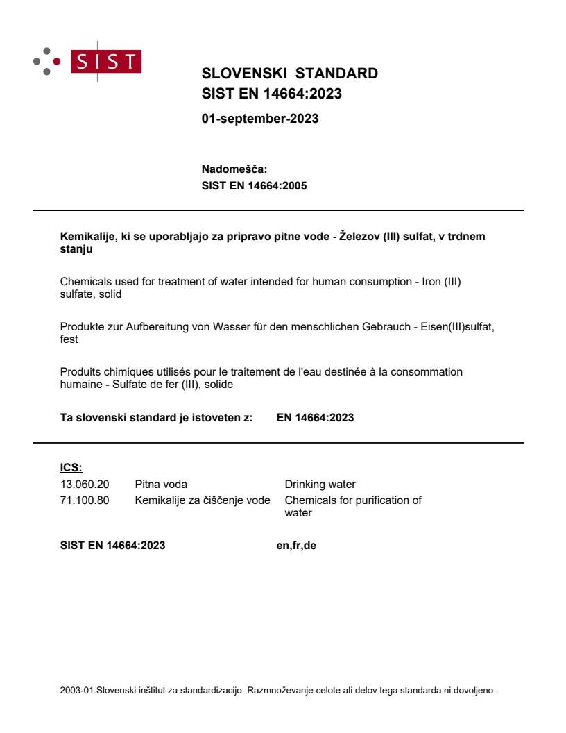 EN 14664:2023 EN 14664:2023 - BARVE - Page 1 preview