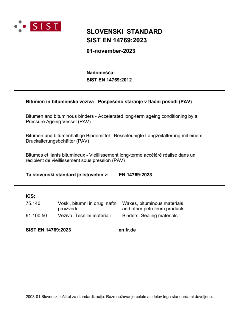 EN 14769:2023 EN 14769:2023 - Page 1 preview