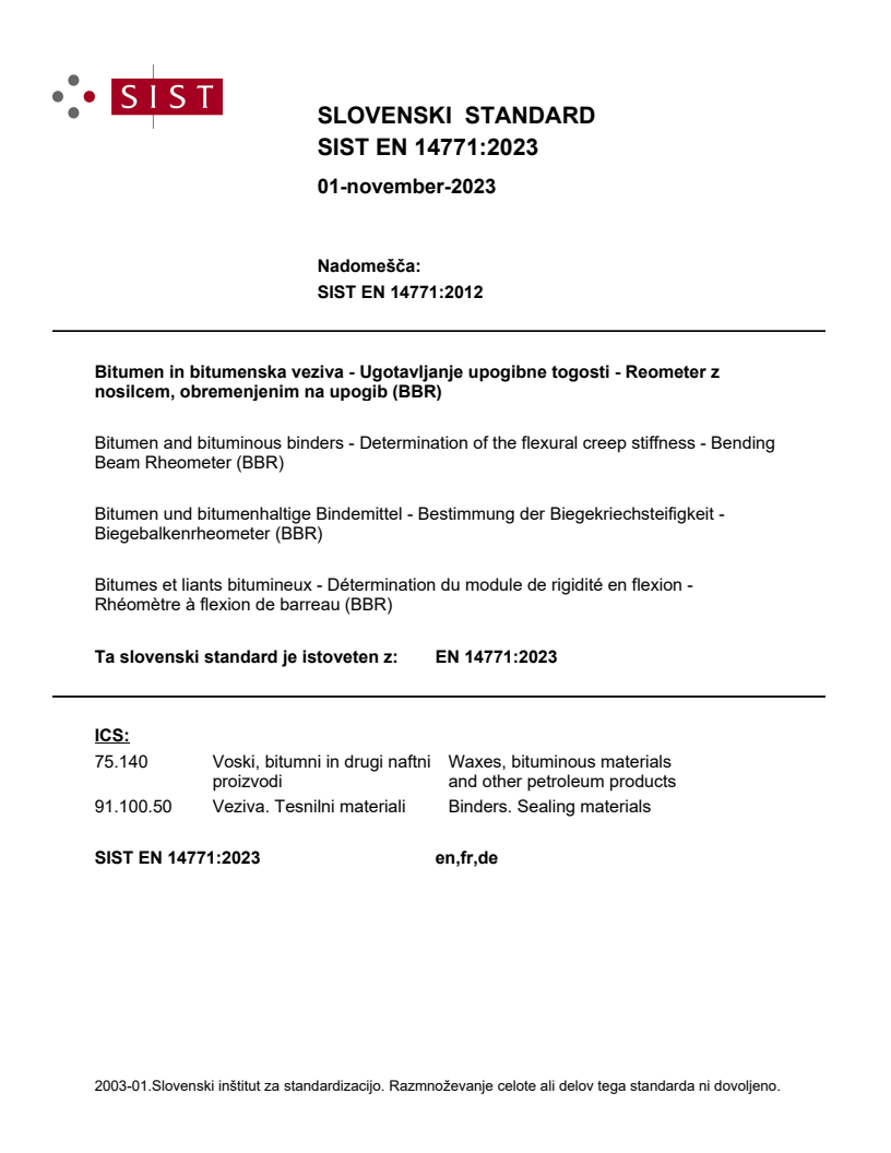 EN 14771:2023 EN 14771:2023 - Page 1 preview