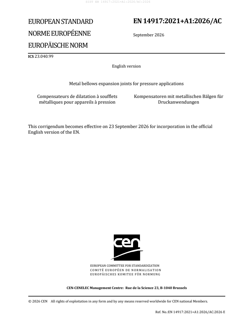 EN 14917:2021+A1:2026/AC:2026 EN 14917:2021+A1:2026/AC:2026 - Page 3 preview