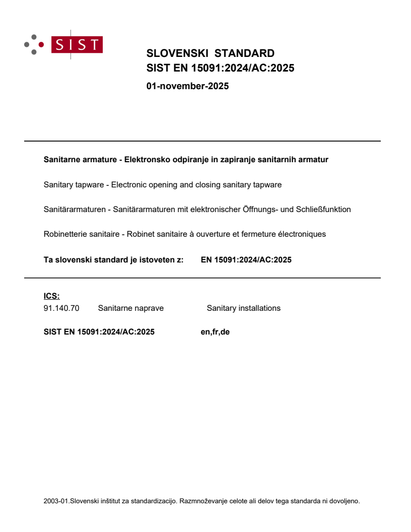 EN 15091:2024/AC:2025