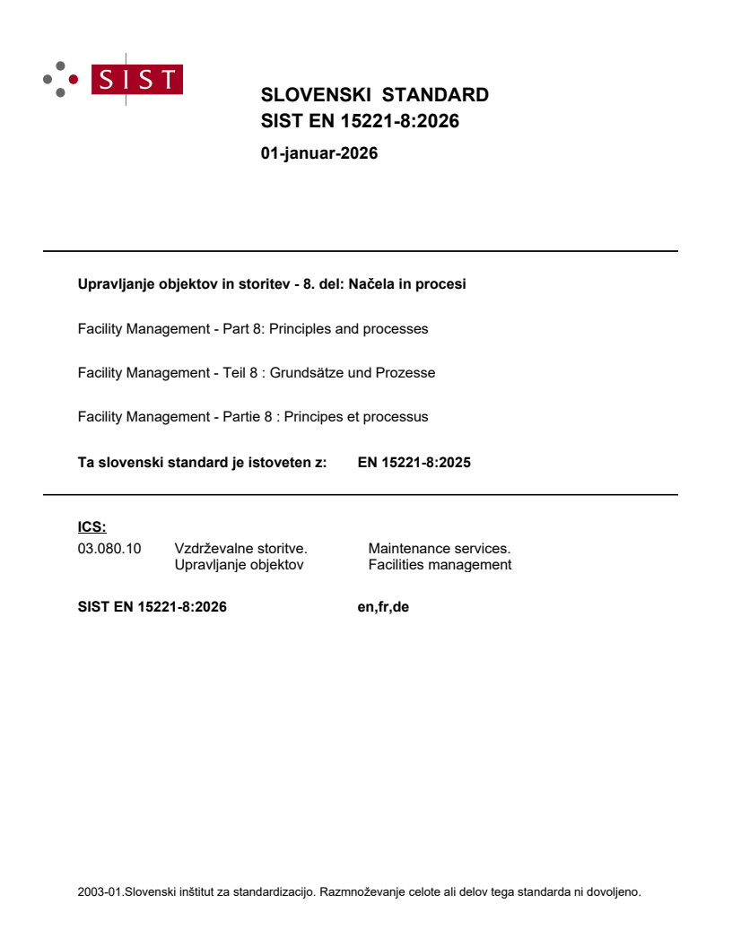 SIST EN 15221-8:2026 - BARVE