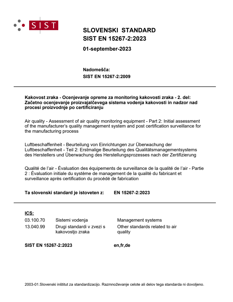EN 15267-2:2023 EN 15267-2:2023 - Page 1 preview
