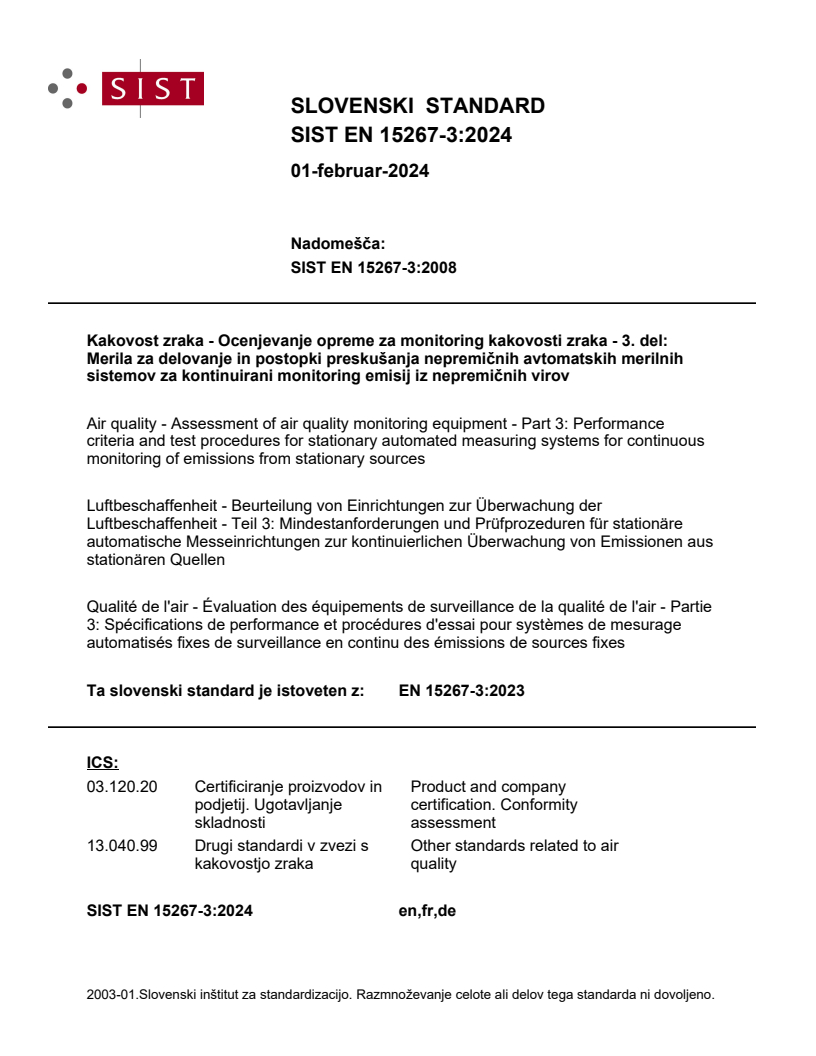 SIST EN 15267-3:2024 SIST EN 15267-3:2024 - Page 1 preview