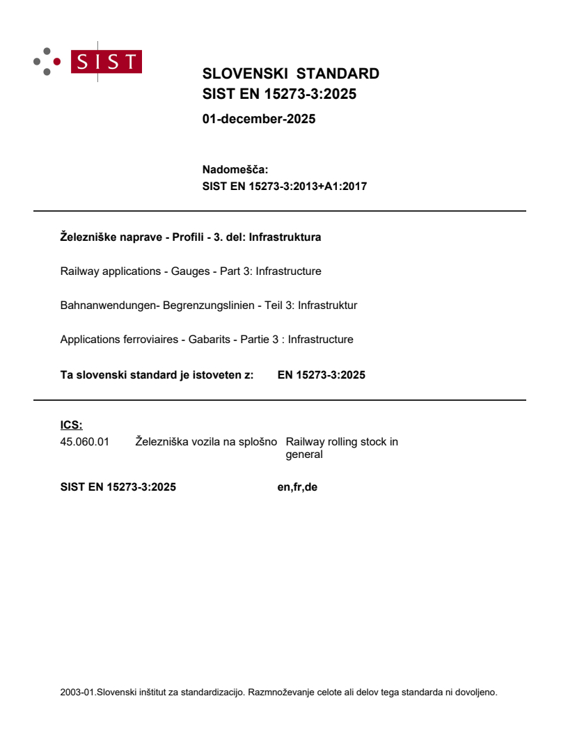 SIST EN 15273-3:2025