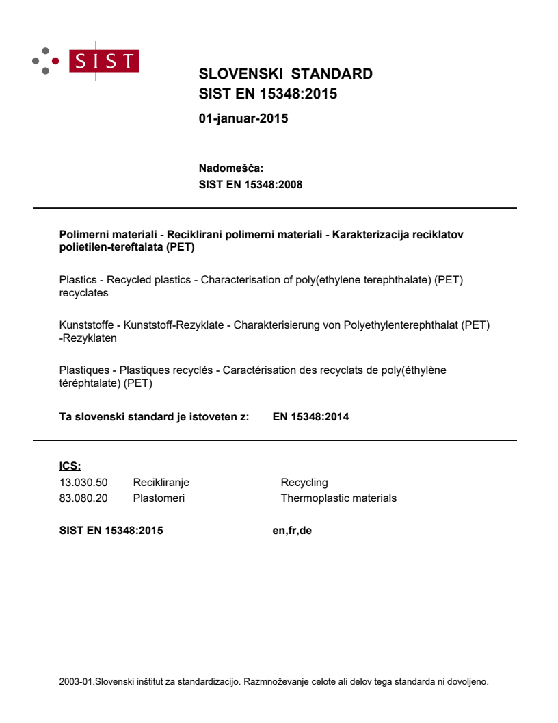 EN 15348:2014 EN 15348:2015 - Page 1 preview