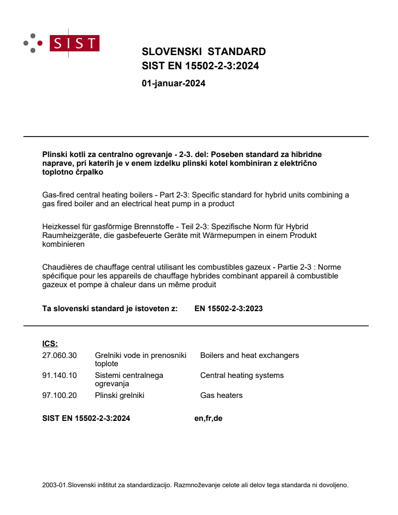 EN 15502-2-3:2023 EN 15502-2-3:2024 - BARVE - Page 1 preview