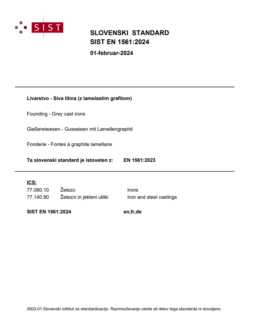 EN 1561:2023 EN 1561:2024 - Page 1 preview