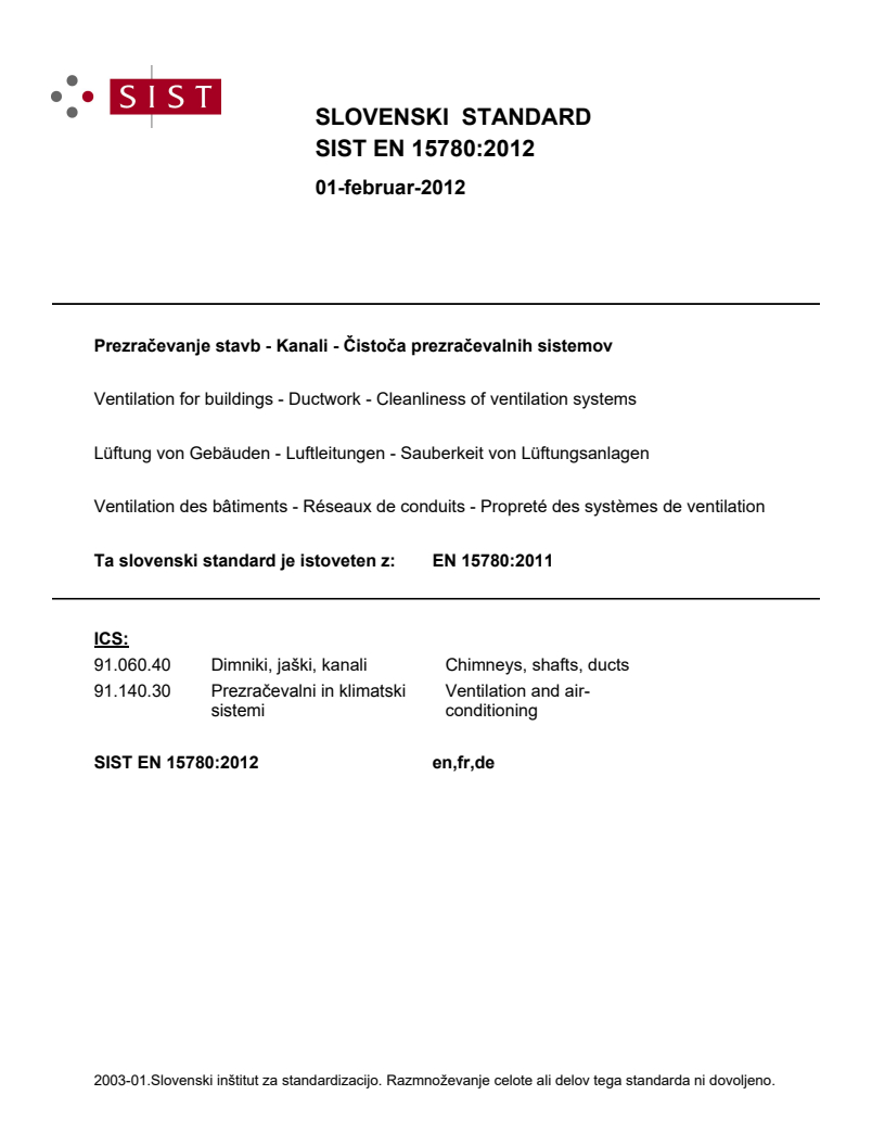 EN 15780:2011 EN 15780:2012 - Page 1 preview