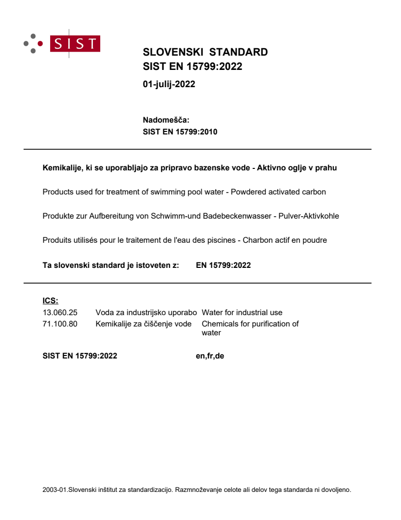EN 15799:2022 EN 15799:2022 - Page 1 preview