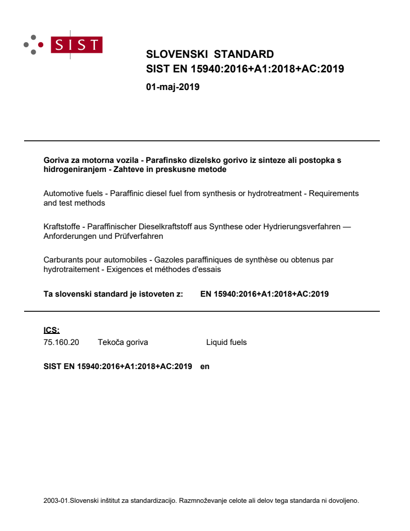 EN 15940:2016+A1:2018+AC:2019 EN 15940:2016+A1:2018+AC:2019 - Page 1 preview