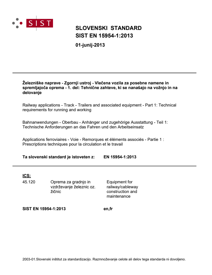 EN 15954-1:2013 EN 15954-1:2013 - Page 1 preview