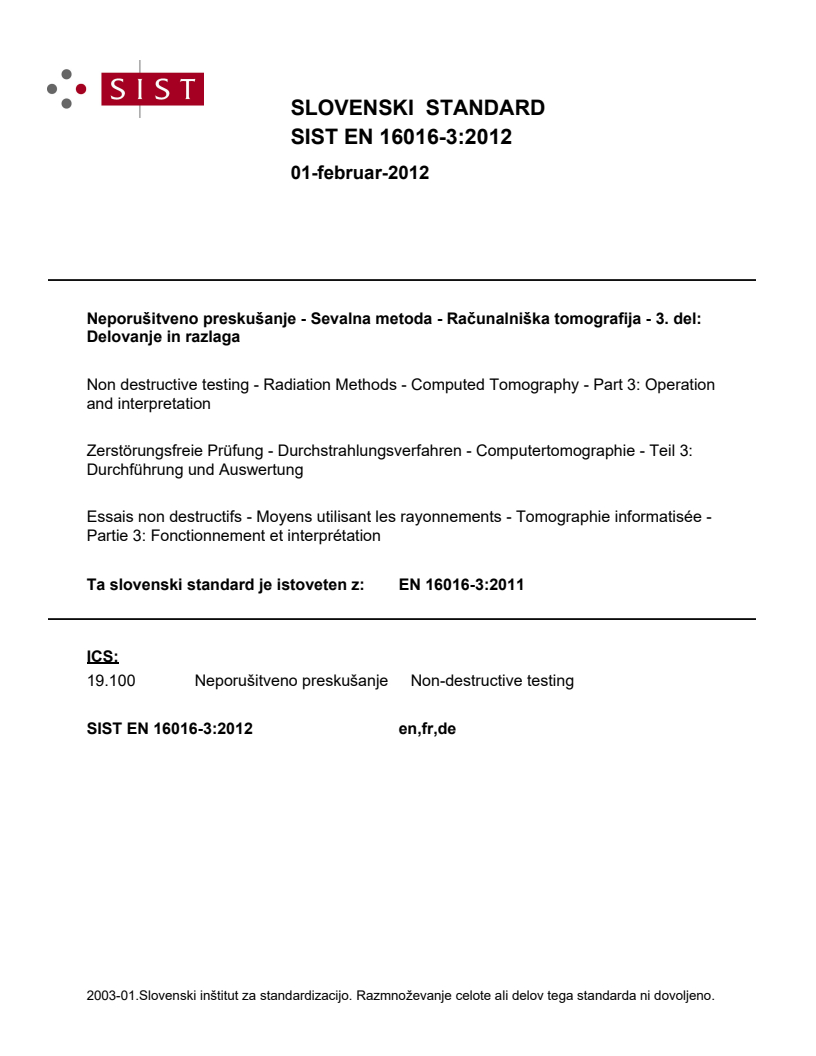 EN 16016-3:2011 EN 16016-3:2012 - BARVE - Page 1 preview