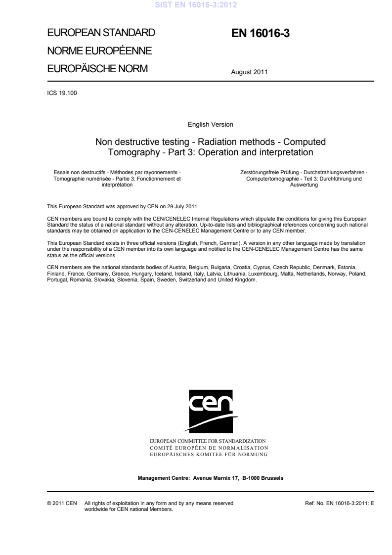 EN 16016-3:2011 EN 16016-3:2012 - BARVE - Page 3 preview