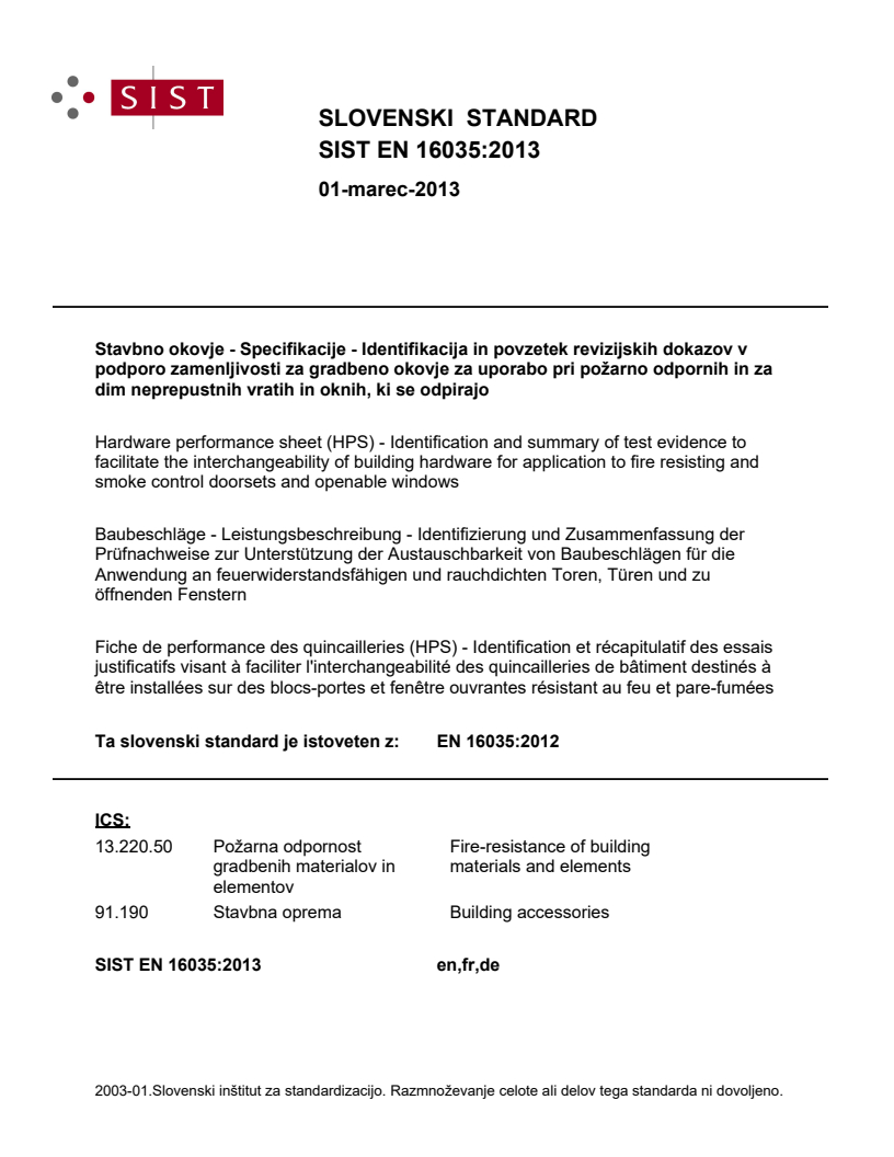 EN 16035:2012 EN 16035:2013 - Page 1 preview