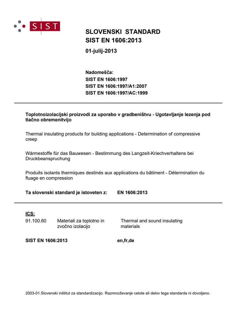 EN 1606:2013 EN 1606:2013 - Page 1 preview