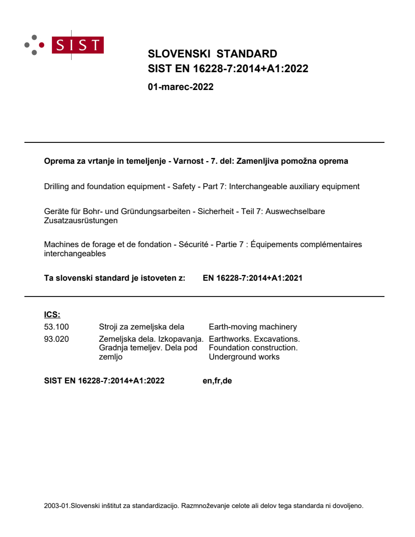 SIST EN 16228-7:2014+A1:2022 SIST EN 16228-7:2014+A1:2022 - Page 1 preview