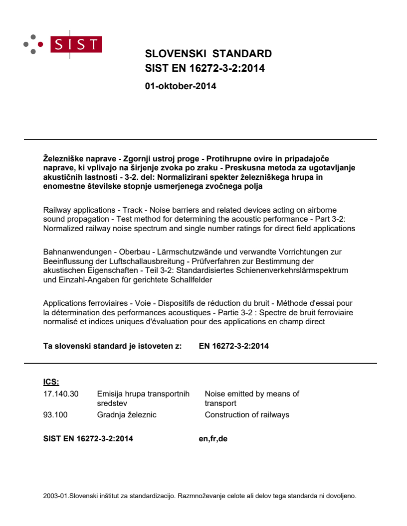 EN 16272-3-2:2014 EN 16272-3-2:2014 - Page 1 preview