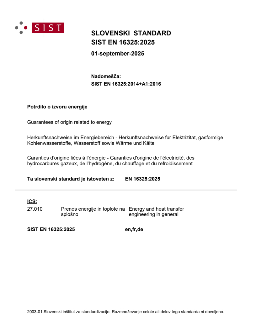 EN 16325:2025 - BARVE