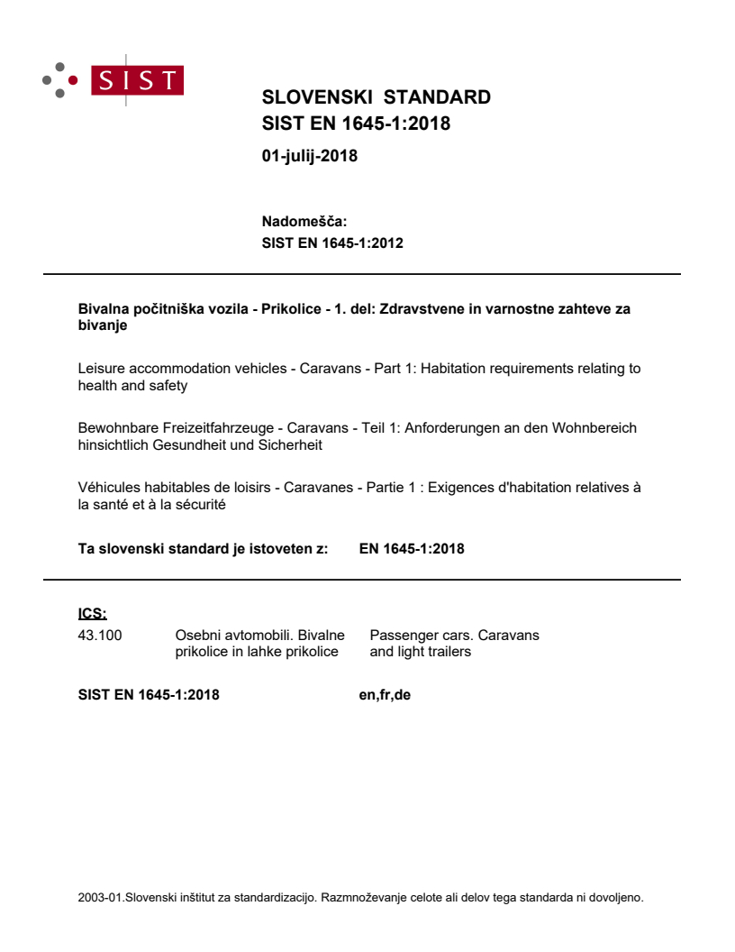 EN 1645-1:2018 EN 1645-1:2018 - Page 1 preview