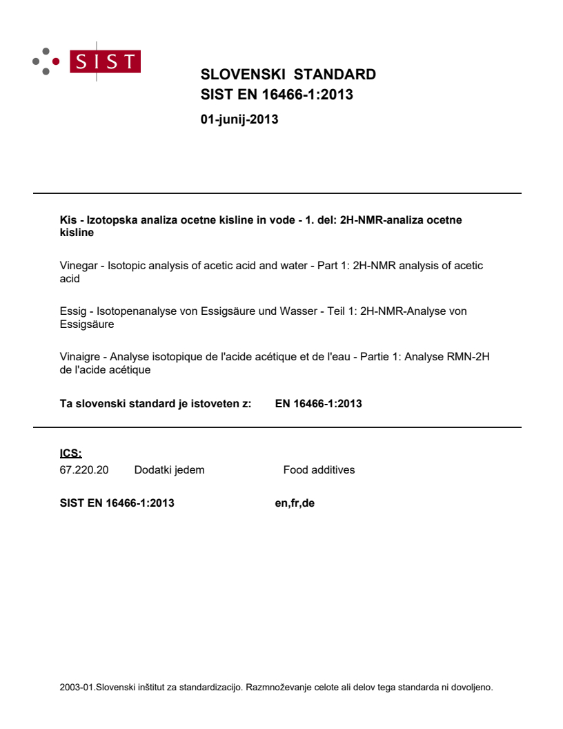 EN 16466-1:2013 EN 16466-1:2013 - Page 1 preview
