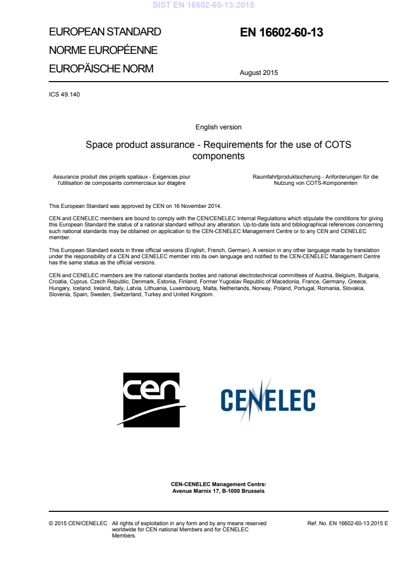 EN 16602-60-13:2015 EN 16602-60-13:2015 - BARVE - Page 3 preview