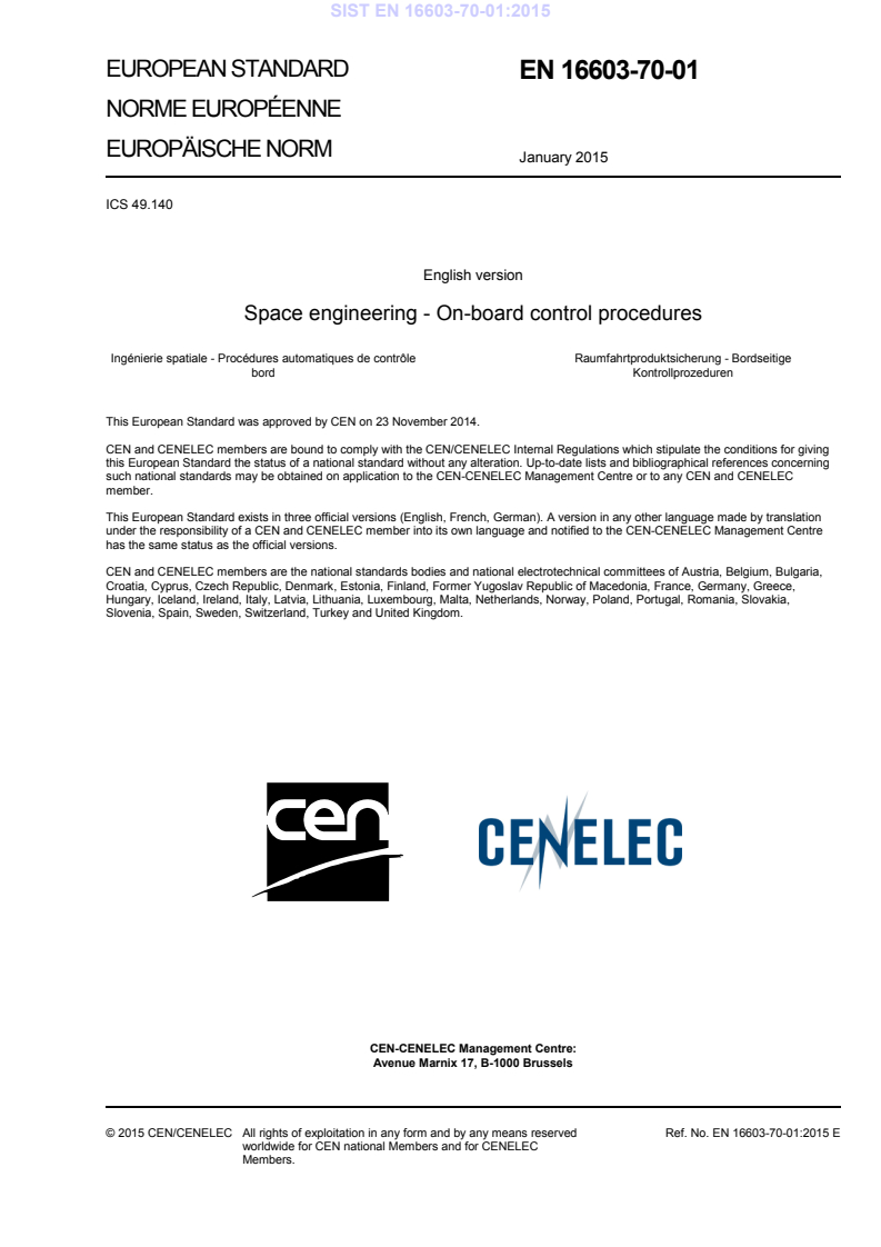 EN 16603-70-01:2015 EN 16603-70-01:2015 - BARVE - Page 3 preview
