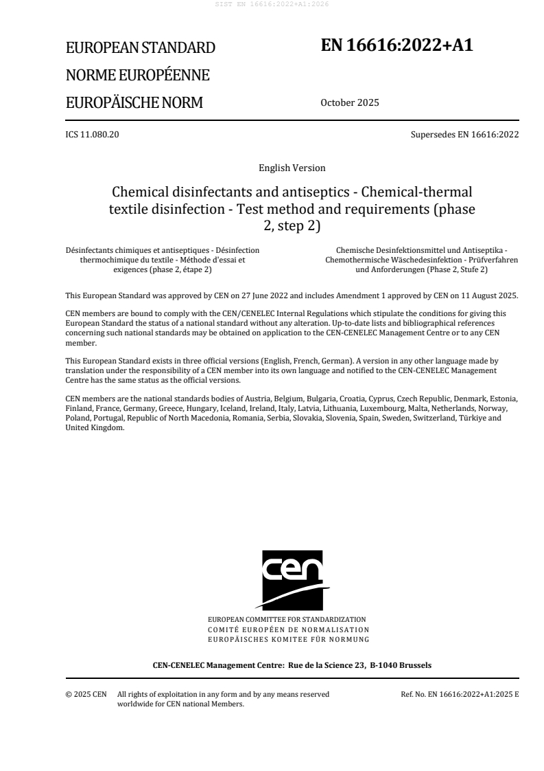 SIST EN 16616:2022+A1:2026 - BARVE