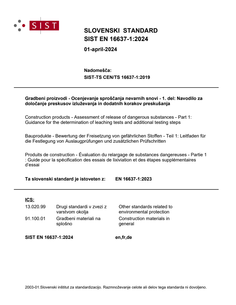 EN 16637-1:2023 EN 16637-1:2024 - Page 1 preview