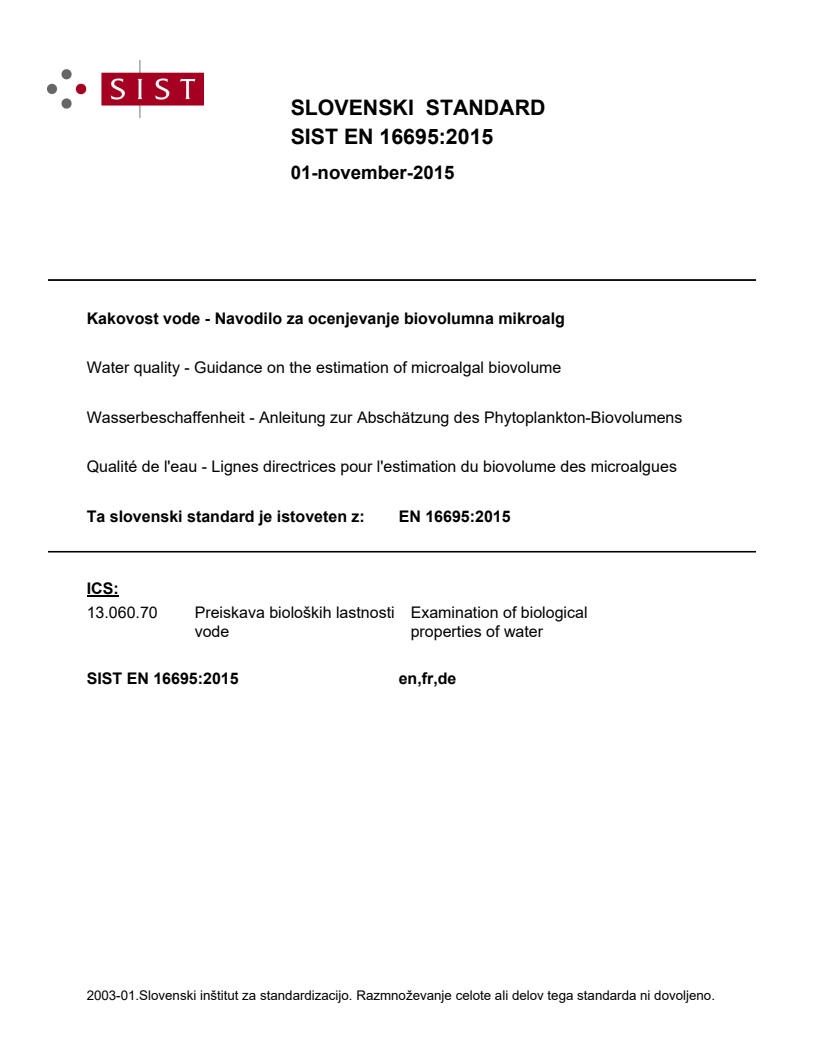 EN 16695:2015 EN 16695:2015 - BARVE - Page 1 preview