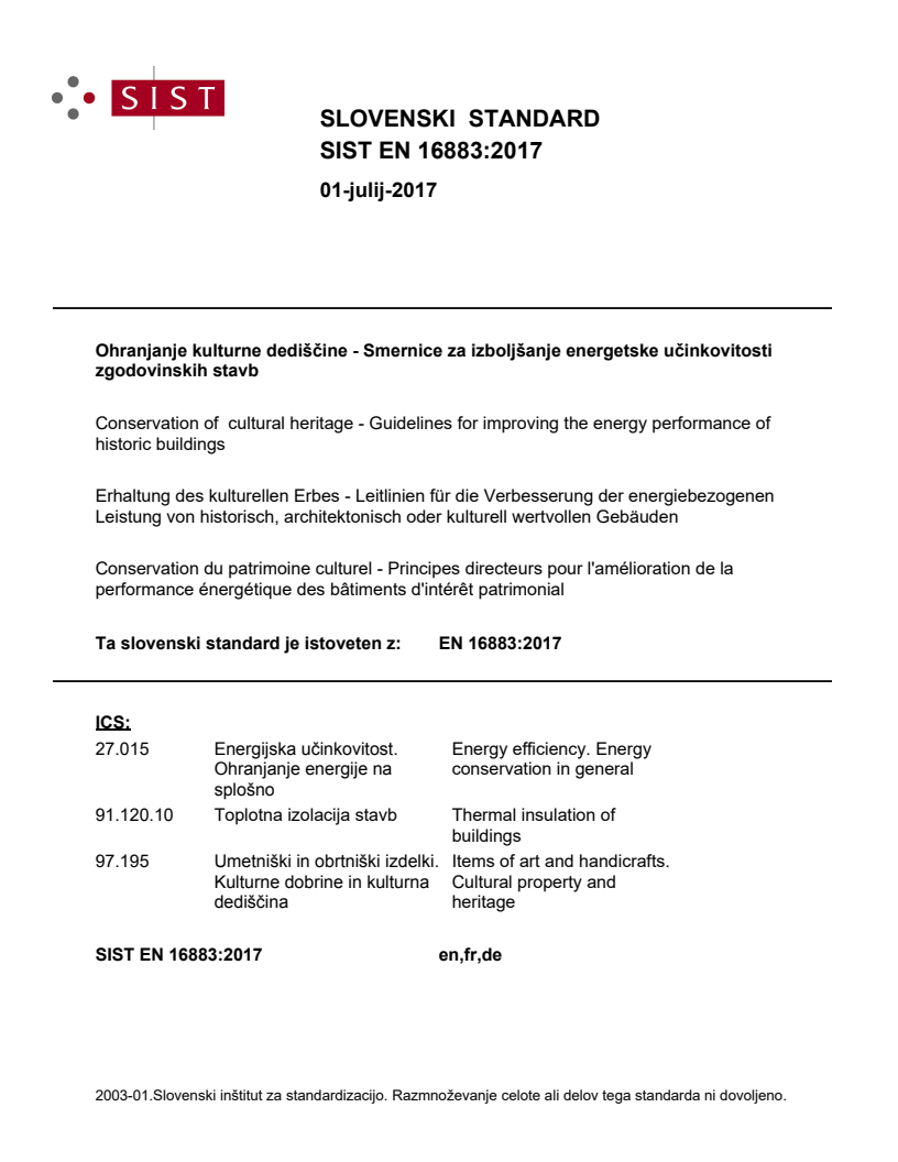 EN 16883:2017 EN 16883:2017 - BARVE - Page 1 preview
