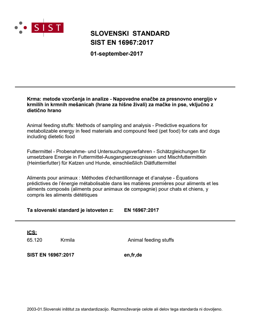 EN 16967:2017 EN 16967:2017 - BARVE - Page 1 preview