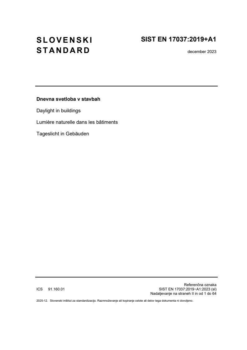 SIST EN 17037:2019+A1:2023 - BARVE