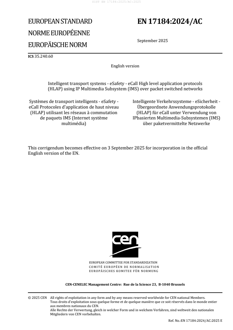 SIST EN 17184:2025/AC:2025 SIST EN 17184:2025/AC:2025