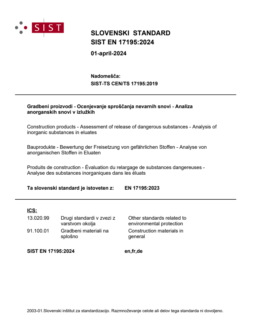 EN 17195:2023 EN 17195:2024 - Page 1 preview