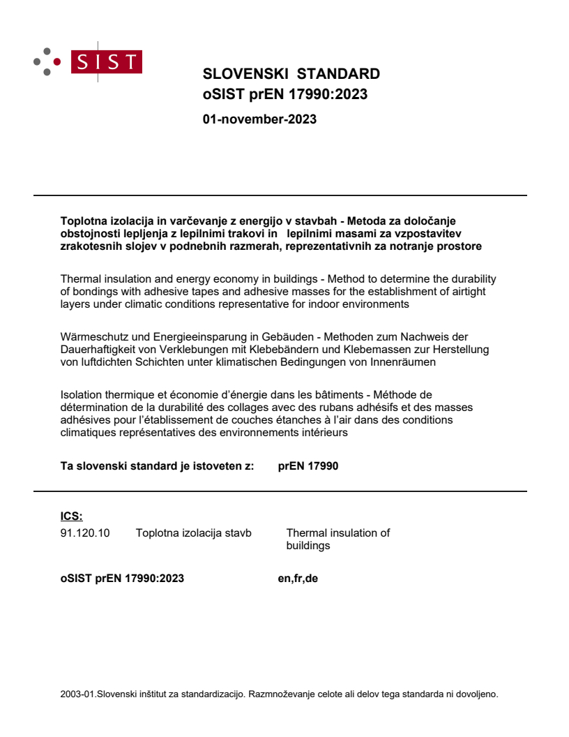 prEN 17990:2023 - BARVE