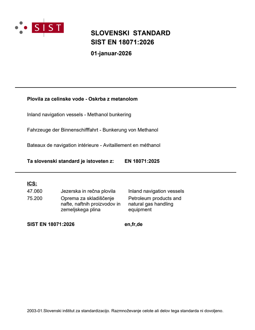 SIST EN 18071:2026