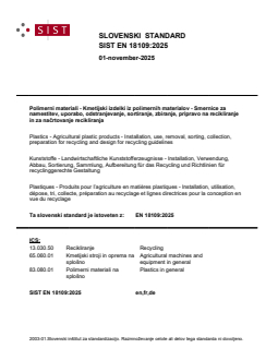 SIST EN 18109:2025 - Page 1 preview