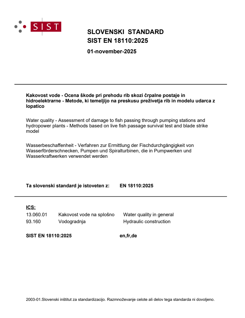 SIST EN 18110:2025 - BARVE
