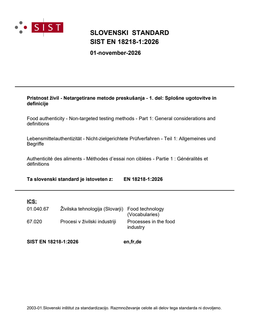 SIST EN 18218-1:2026 SIST EN 18218-1:2026 - Page 1 preview